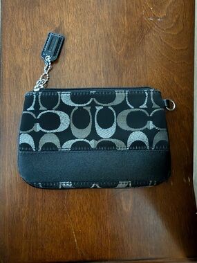Coach Black and Gray Signature Small wallet